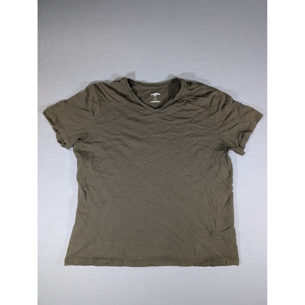 Goodfellow & Co Mens Olive Green V-Neck Short Sleeve T-Shirt Size Large Standard